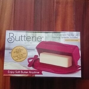 Butter Red Butter Dish with Spreader